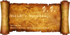 Vollár Veronika névjegykártya